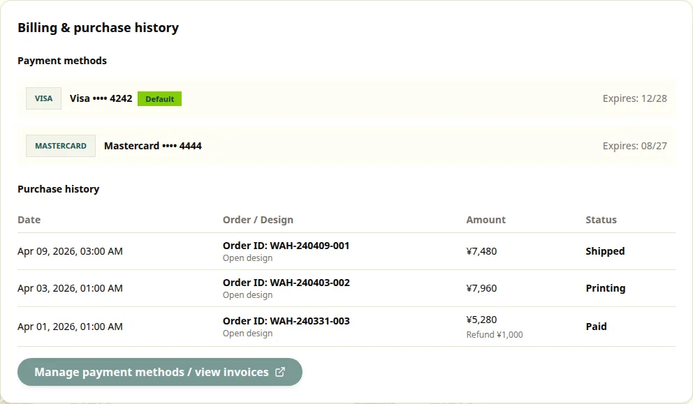 Where to look for order or billing issues after payment